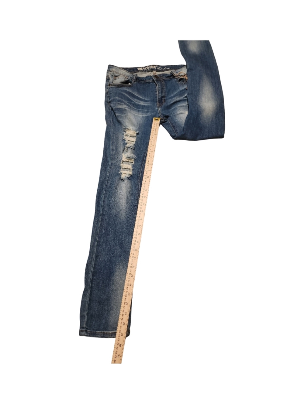 Machine Skinny Ripped Jeans - Blue - Picture 4 of 10
